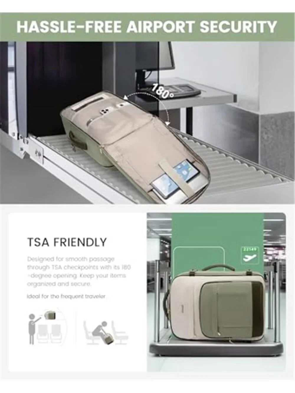 Carry On Travel Backpack 40L Personal Item Laptop Weekender With Packing Cubes